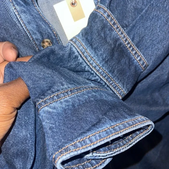 Good American Womens Blue Denim Shirt Size 1 - Picture 5 of 7